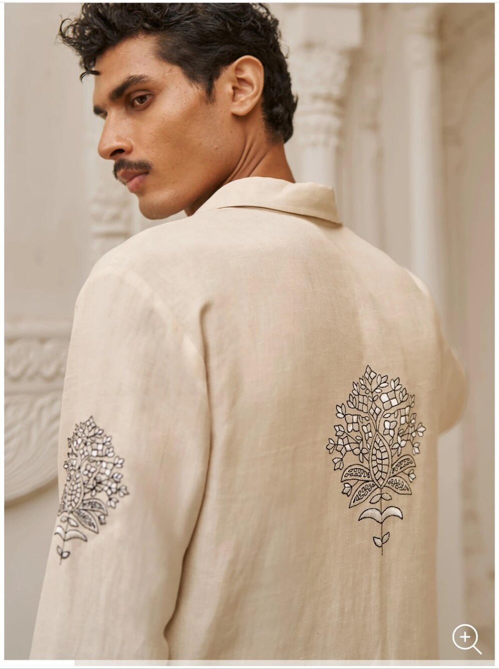 Men's Linen Embroidered Shirt - Dash & Dot